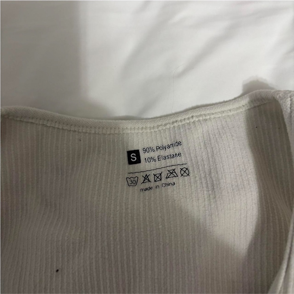 White Ribbed Tank Top - Picture 4 of 4